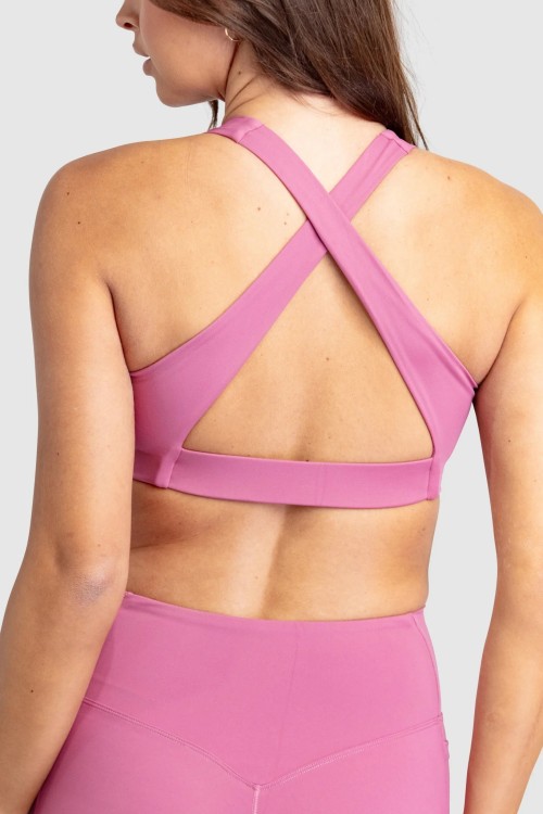 Women's light support v neck padded sports bra wide strap cross over yoga bralette