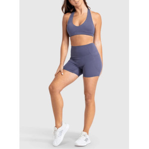 Women's light support v neck padded sports bra wide strap cross over yoga bralette