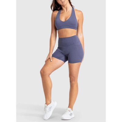 Women's light support v neck padded sports bra wide strap cross over yoga bralette