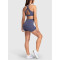 Women's light support v neck padded sports bra wide strap cross over yoga bralette