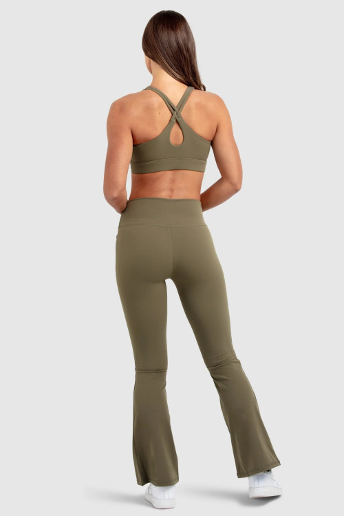 Women's high rise athleisure flared pants moisture wicking yoga leggings
