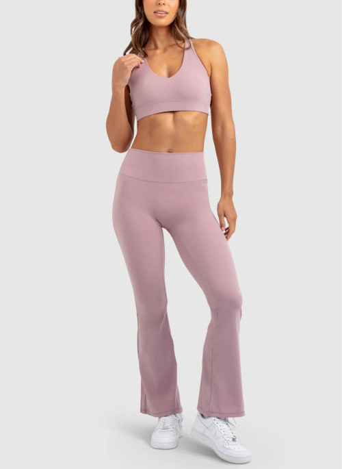 Women's high rise athleisure flared pants moisture wicking yoga leggings