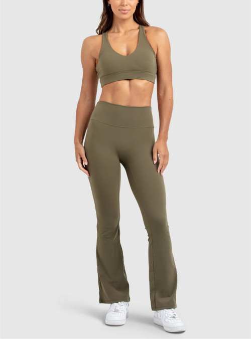 Women's high rise athleisure flared pants moisture wicking yoga leggings