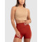 High neck curved hem sleeveless workout crop light weight ribbed sports tank