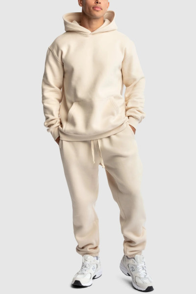 Men's relaxed fit kangaroo pocket hoodies brushed cotton fleece hooded sweatshirts