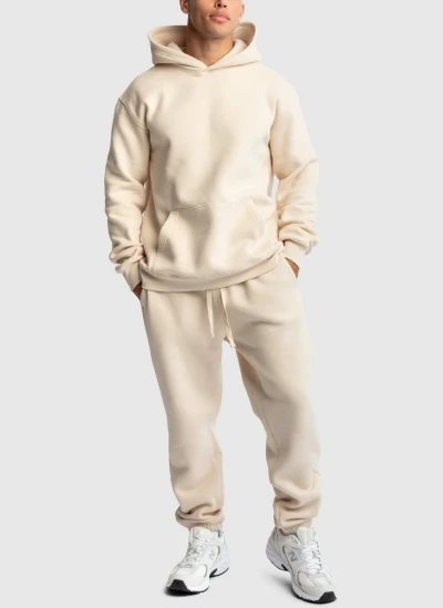 Men's relaxed fit kangaroo pocket hoodies brushed cotton fleece hooded sweatshirts