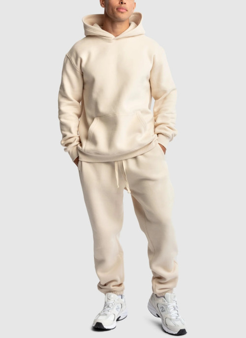 Men's relaxed fit kangaroo pocket hoodies brushed cotton fleece hooded sweatshirts