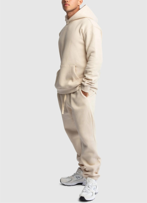 Men's relaxed fit kangaroo pocket hoodies brushed cotton fleece hooded sweatshirts