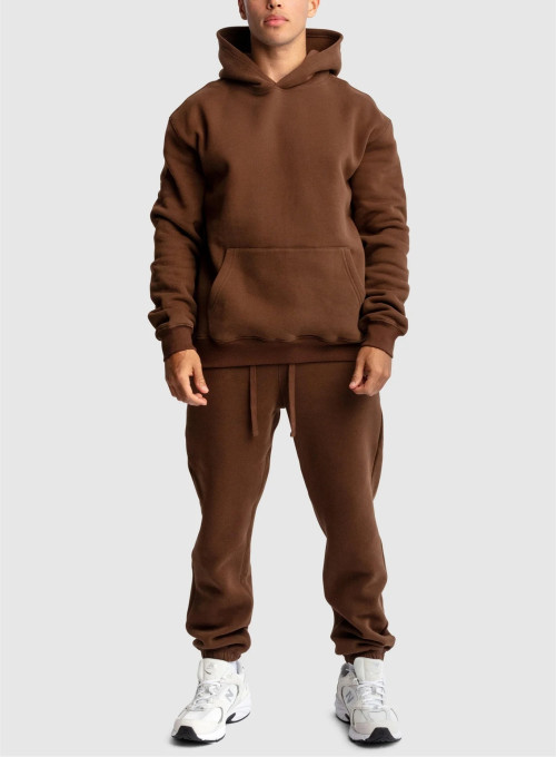 Men's relaxed fit kangaroo pocket hoodies brushed cotton fleece hooded sweatshirts