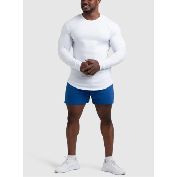 Men's crew neck long sleeve compressive t shirts lightweight workout tees