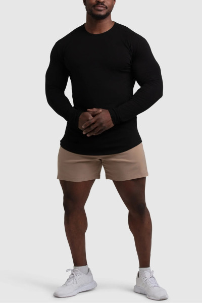 Men's crew neck long sleeve compressive t shirts lightweight workout tees