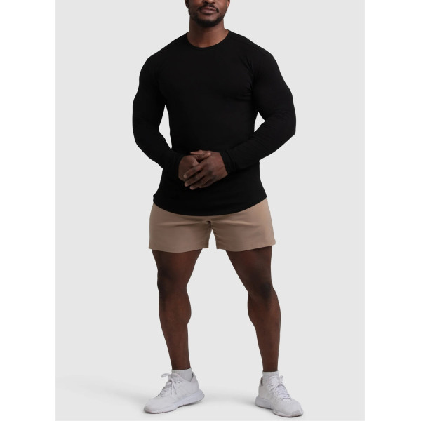 Men's crew neck long sleeve compressive t shirts lightweight workout tees