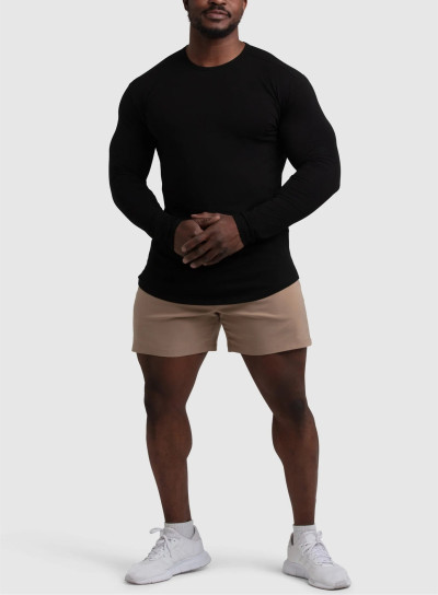 Men's crew neck long sleeve compressive t shirts lightweight workout tees