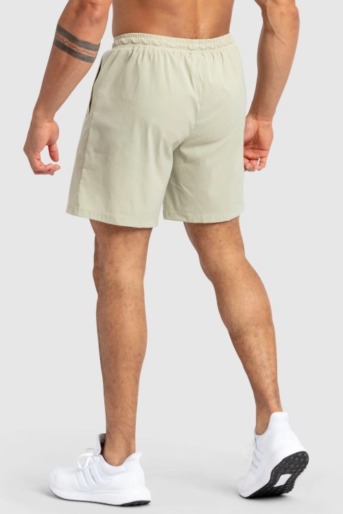 Lightweight 7" woven shorts with side zippers adjustable waist gym shorts