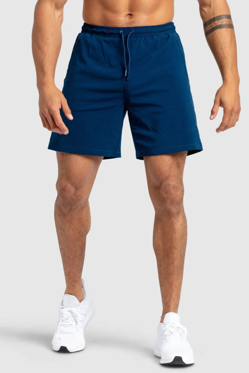 Lightweight 7" woven shorts with side zippers adjustable waist gym shorts