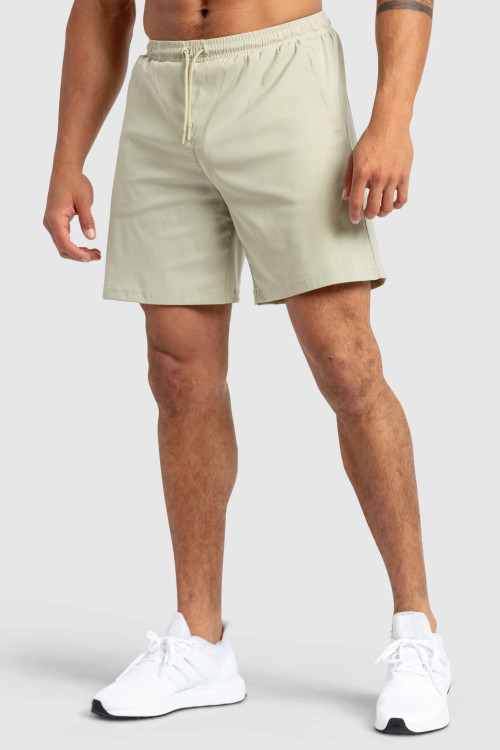 Lightweight 7" woven shorts with side zippers adjustable waist gym shorts