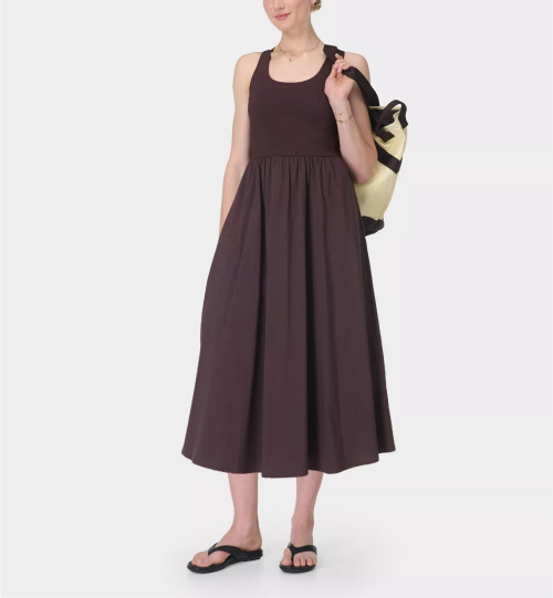Women's scoop neck mid dress racerback athleisure style tennis clothing