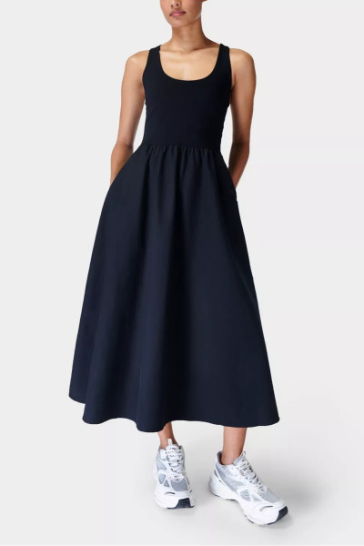 Women's scoop neck mid dress racerback athleisure style tennis clothing