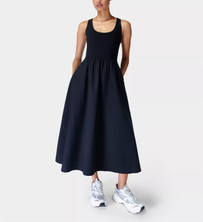 Women's scoop neck mid dress racerback athleisure style tennis clothing