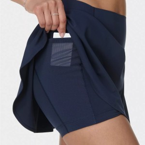 Women's high waist 2 in 1 tennis skirts with mesh pockets lightweight flowy skorts