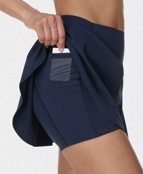 Women's high waist 2 in 1 tennis skirts with mesh pockets lightweight flowy skorts