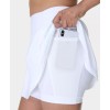Women's high waist 2 in 1 tennis skirts with mesh pockets lightweight flowy skorts