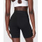 High waist running shorts with side pockets supportive mid length biker shorts