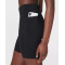 High waist running shorts with side pockets supportive mid length biker shorts
