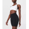 High waist running shorts with side pockets supportive mid length biker shorts