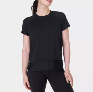 Women's breathable regular fit short sleeve t shirts crew neck sports tees
