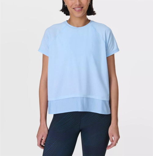 Women's breathable regular fit short sleeve t shirts crew neck sports tees