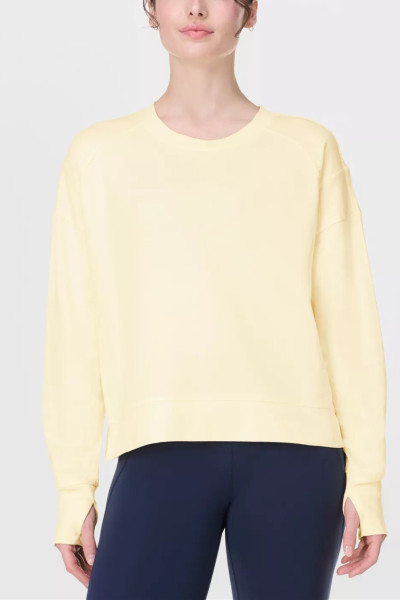 Ultra soft cotton blend crew neck sweatshirts with thumbhole