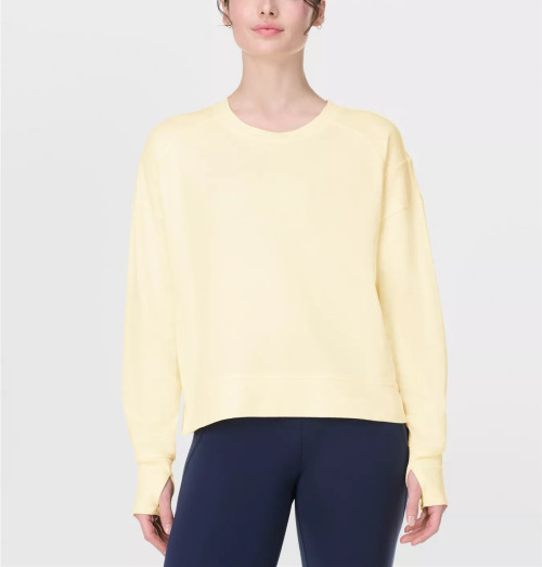 Ultra soft cotton blend crew neck sweatshirts with thumbhole