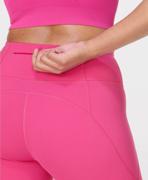 Tummy control compressive biker shorts with side pockets