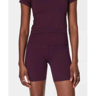 Tummy control compressive biker shorts with side pockets