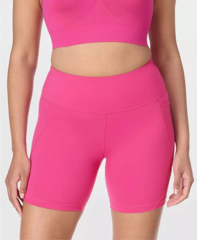 Tummy control compressive biker shorts with side pockets