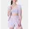 Super high waist athleisure cotton shorts with zipper pockets