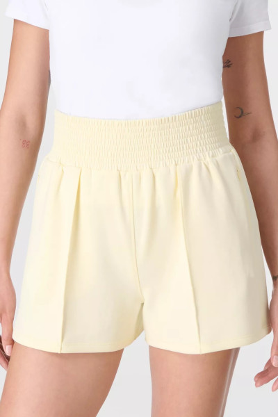 Super high waist athleisure cotton shorts with zipper pockets