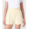 Super high waist athleisure cotton shorts with zipper pockets