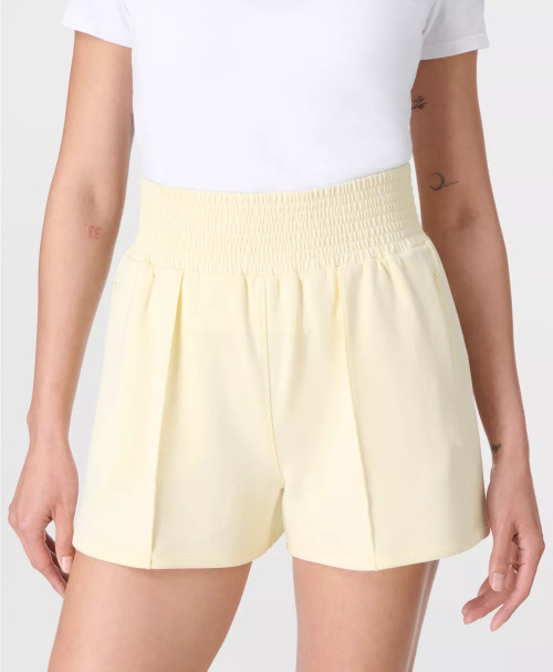 Super high waist athleisure cotton shorts with zipper pockets