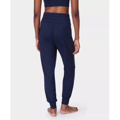 Women's light weight high waisted jogger pants with zipper pockets