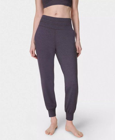 Women's light weight high waisted jogger pants with zipper pockets
