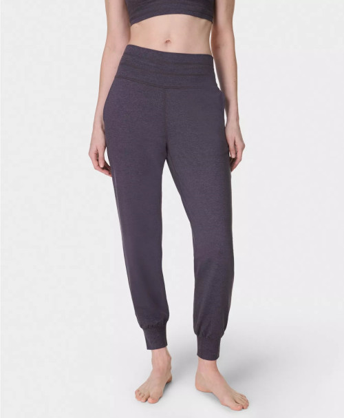 Women's light weight high waisted jogger pants with zipper pockets