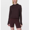 Women's cotton blend long sleeve hooded sweatshirts with thumbholes