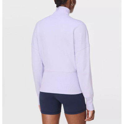 Women's full zipper cotton jackets drop shoulder slim fit coats