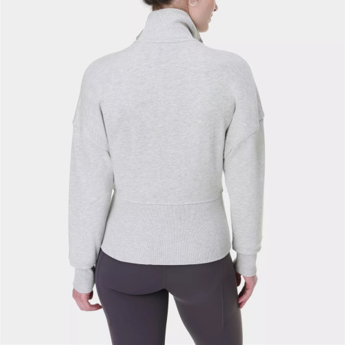Women's full zipper cotton jackets drop shoulder slim fit coats
