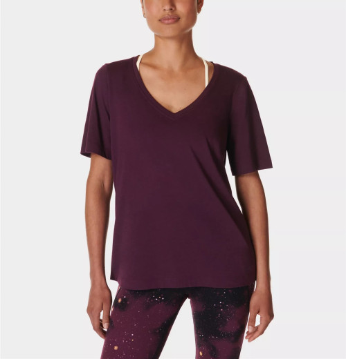 Women's lightweight v neck t shirts breathable short sleeve sports tees