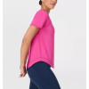 4-ways stretchy mesh spliced running t shirts with curvy hem