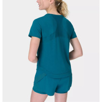4-ways stretchy mesh spliced running t shirts with curvy hem