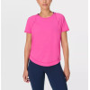 4-ways stretchy mesh spliced running t shirts with curvy hem